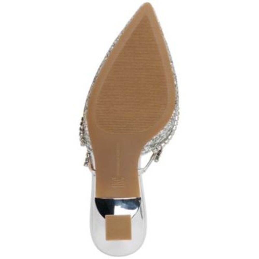 INC Womens Silver Trim Gylana Pointed Toe Sculpted Heel Slip On Pumps 5.5 M - Picture 4 of 4